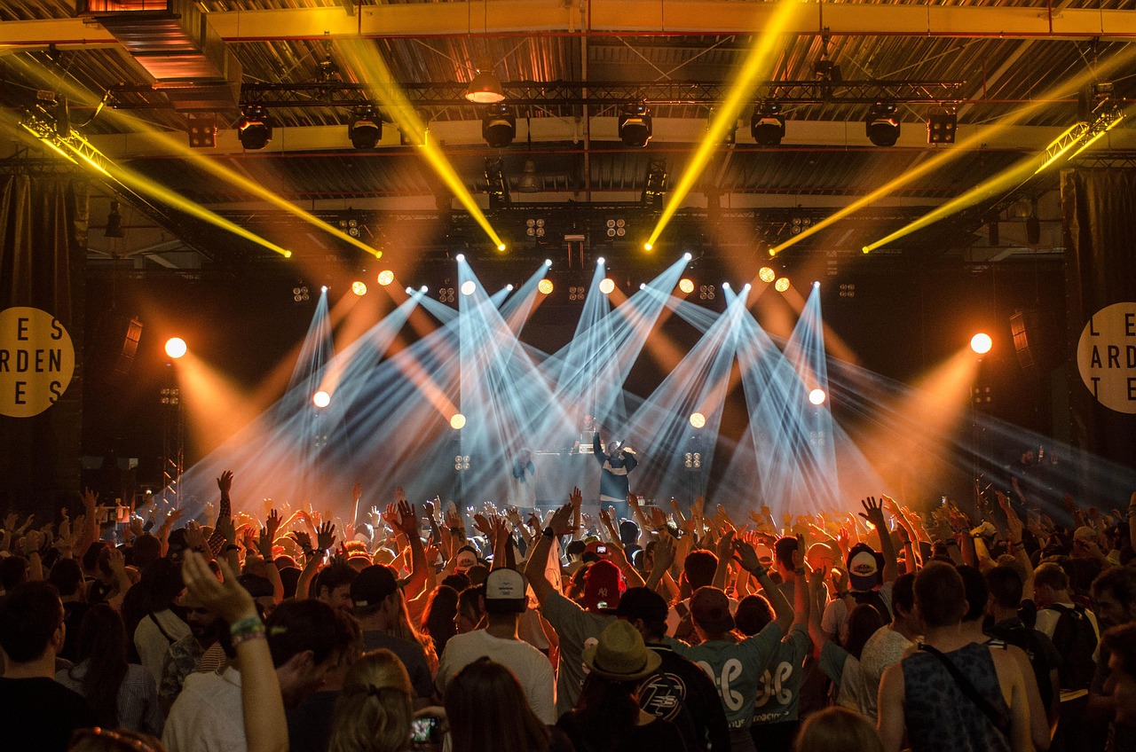 Crowd watching a band perform