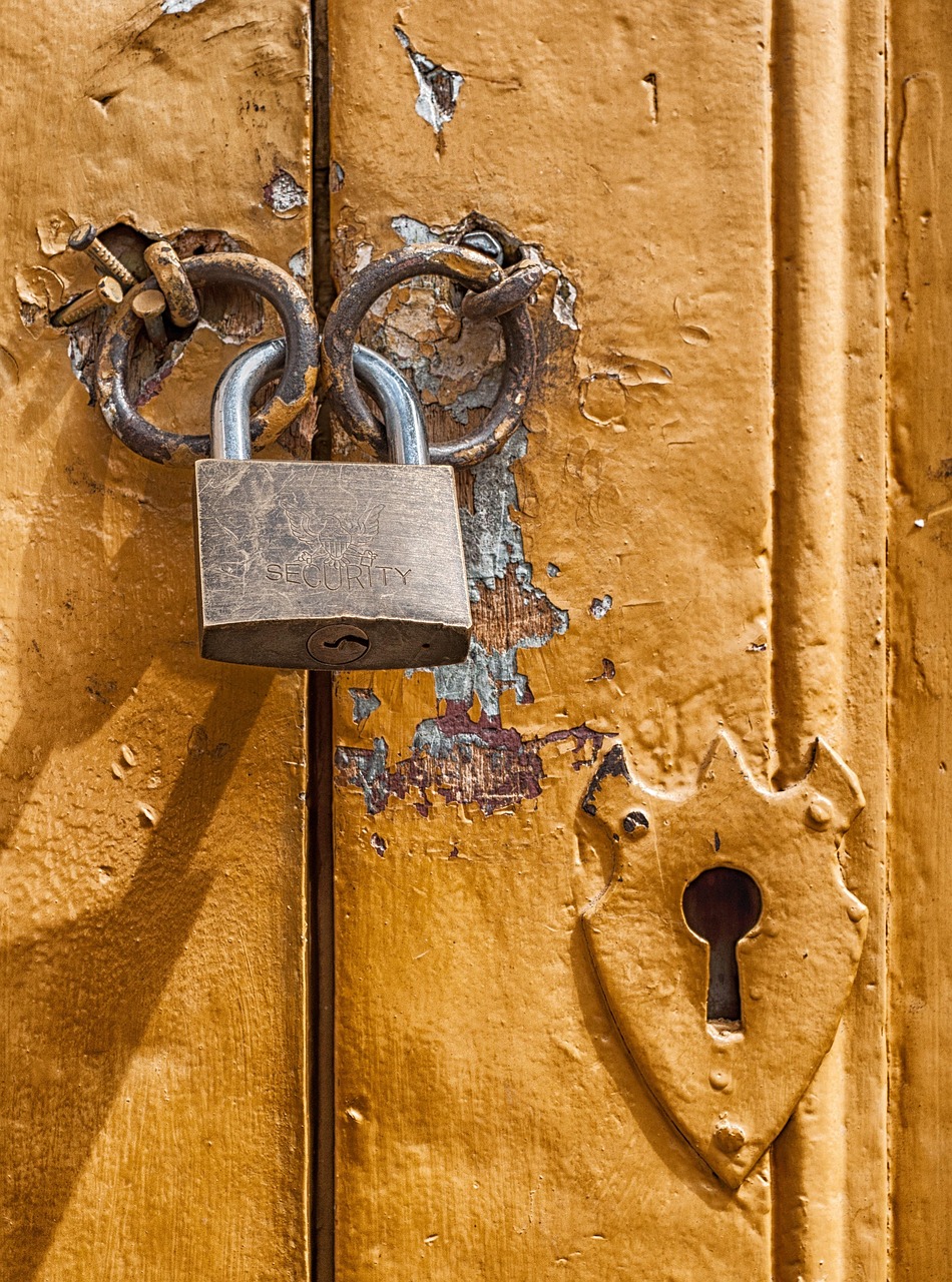Close-up of a padlock keyhole