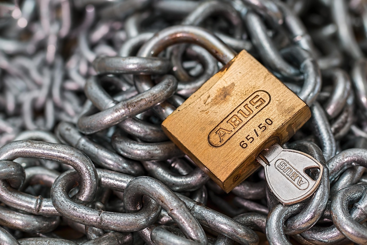 Padlock on a chain