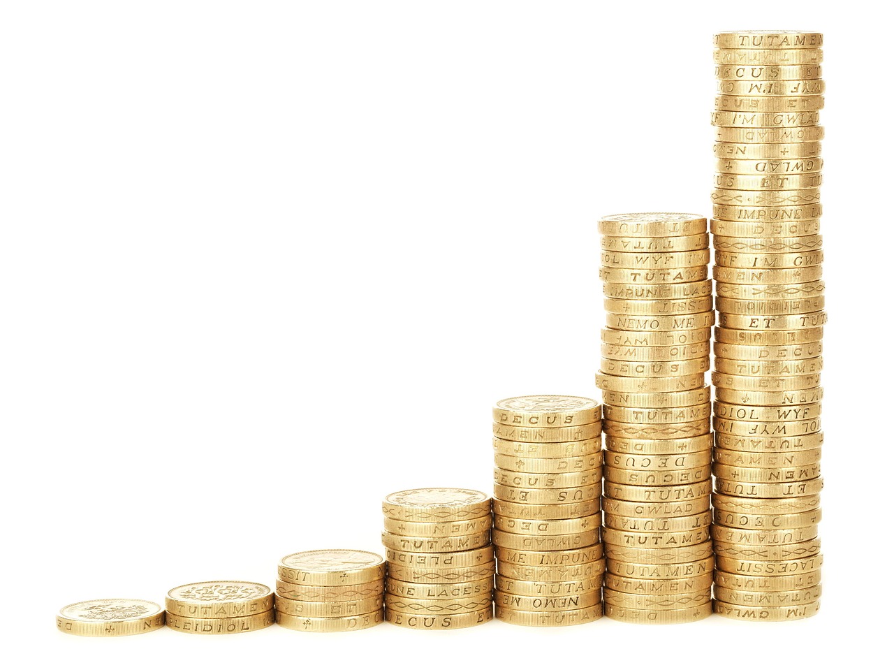 Stack of coins for profit and savings